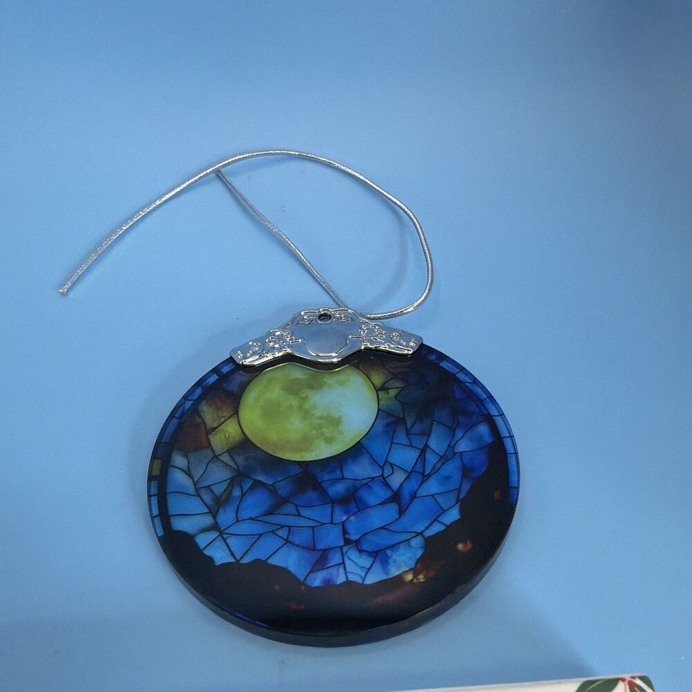 Stained Glass Ornament Retro Moon